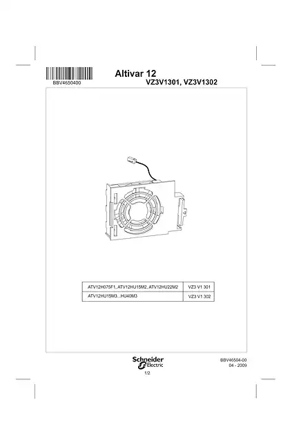 schneider施耐德Instruction sheet Fan kit_ VZ3V1301_302